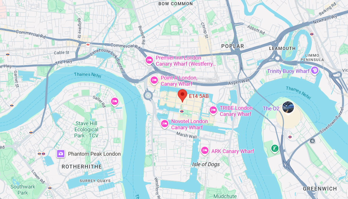 Location Map - Canary Wharf, London